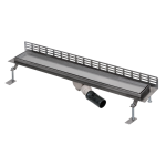 Nerezový koupelnový žlábek pro dlažbu ke stěně, délka 850 mm