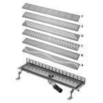 Nerezový koupelnový žlábek ke stěně, délka 950 mm