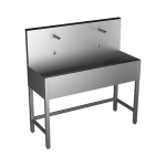 Nerezový žlab na nohou, termostatický ventil, 1250 mm, dvě elektroniky