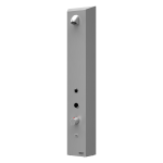 Nerezový sprchový nástěnný žetonový RFID panel - pro dvě vody, regulace termostatem, 24 V DC