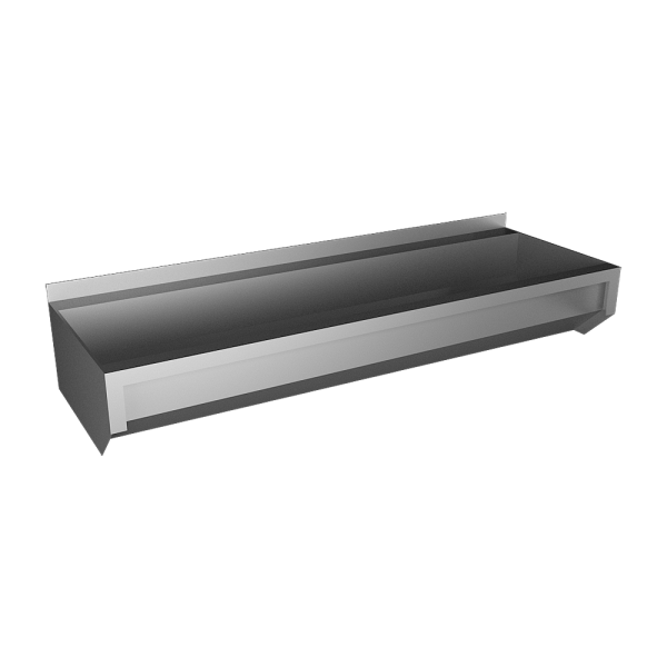 Nerezový žlab hranatý neopláštěný, délka 1250 mm, AISI-316L