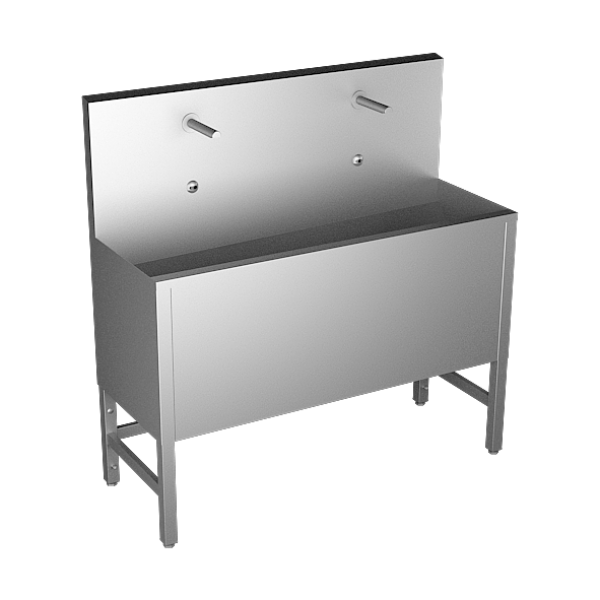 Nerezový automatický celoopláštěný žlab na nohou, 24 V DC