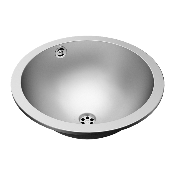 Nerezové zápustné umyvadlo s přepadem, pr. 320 mm